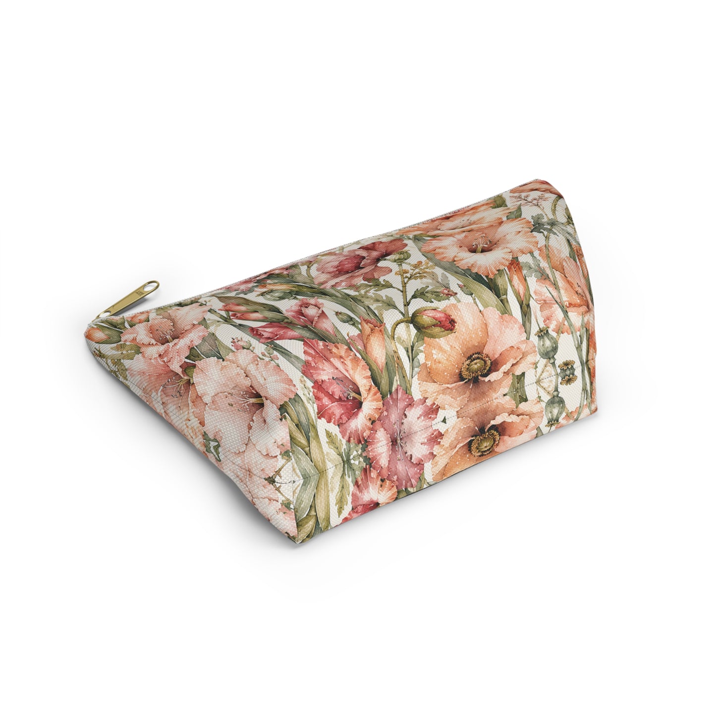 Floral Gladiolus Accessory Pouch — Botanical Makeup Bag