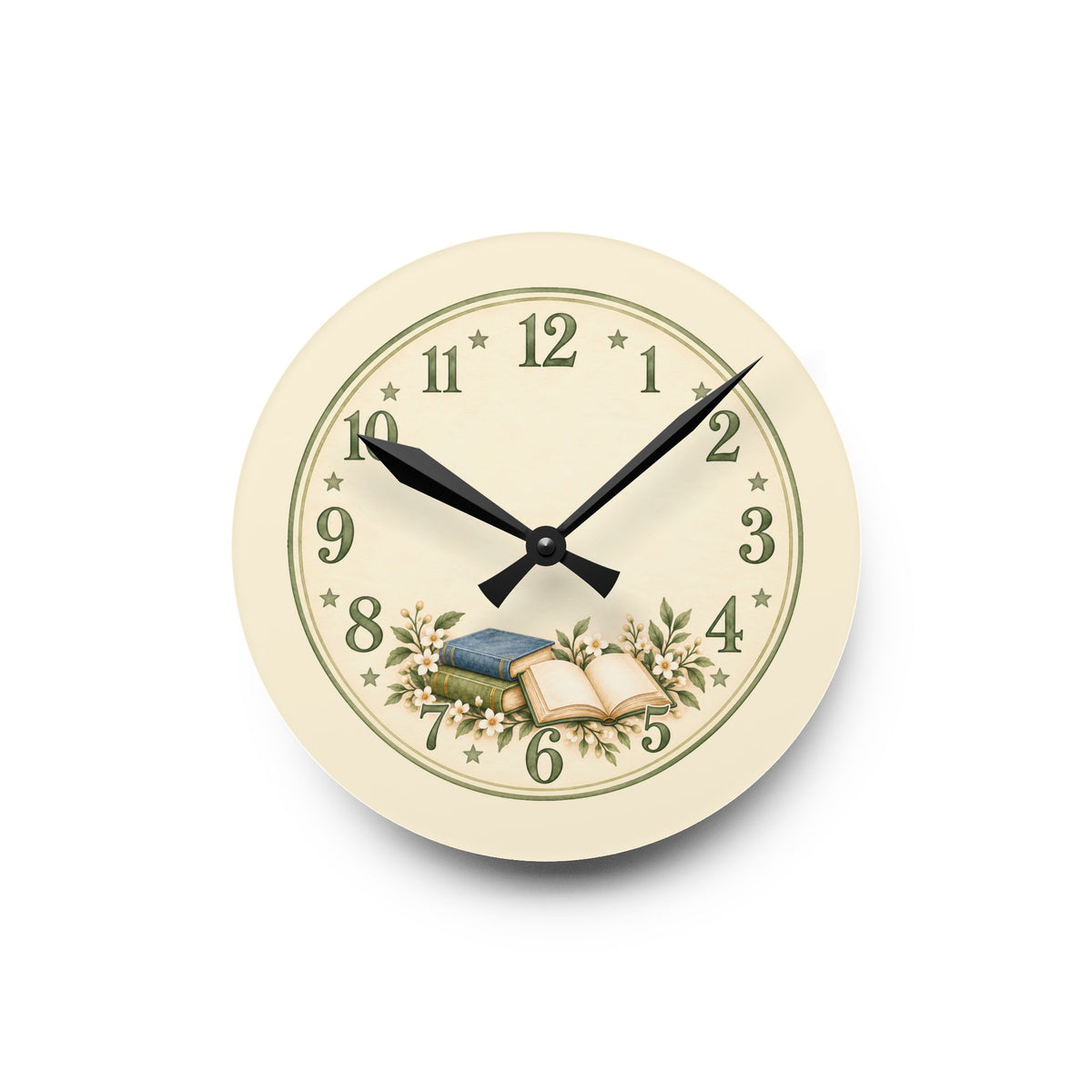 Vintage Book Lover Acrylic Wall Clock