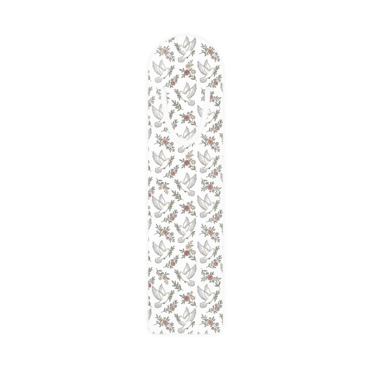 Dove & Holly Pattern Bookmark — Metal Slim Christmas Bookmark