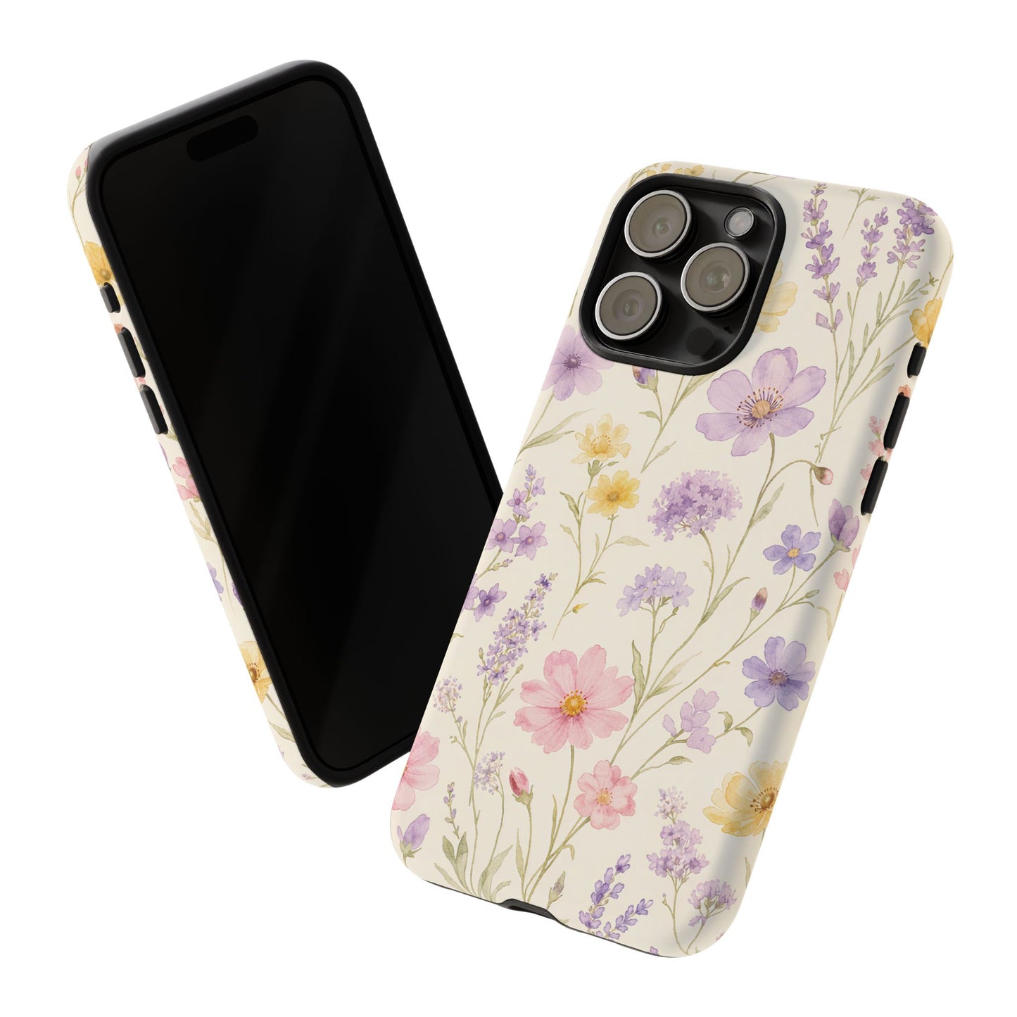 Floral Field Tough Case — Pastel Wildflower Protective Phone Cover