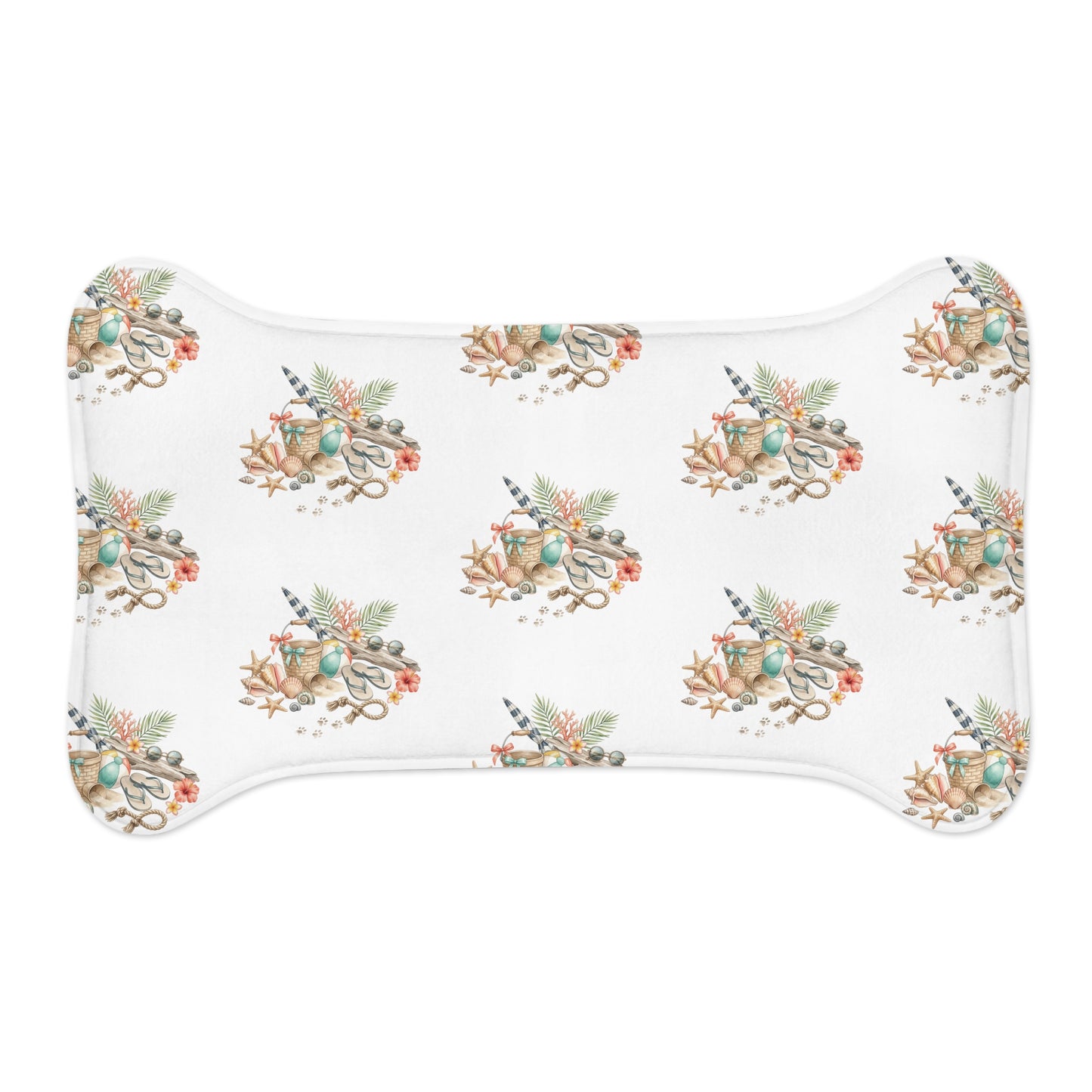 Coastal Seashell Pet Feeding Mat — Beachy Paw Placemat for Dogs & Cats