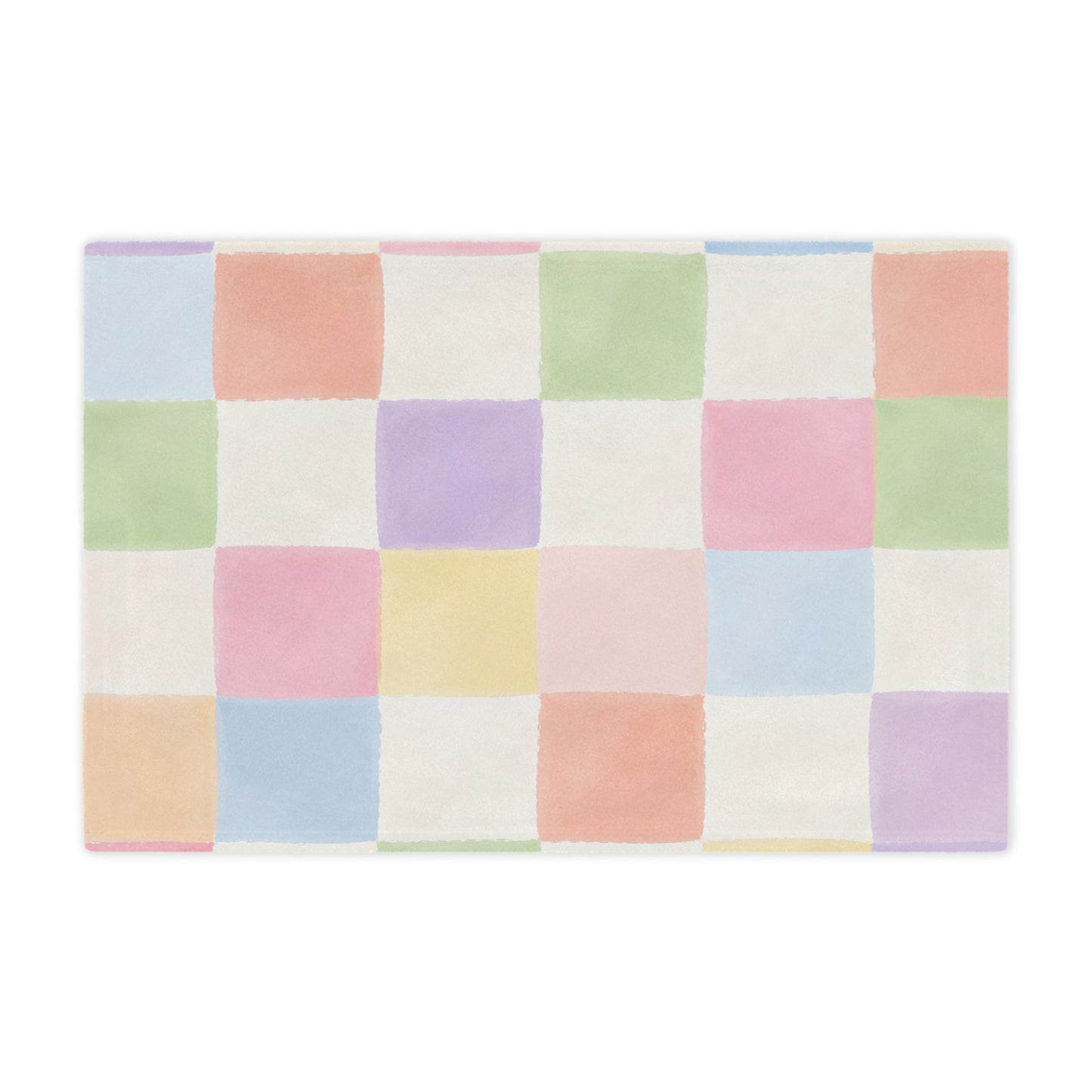 Pastel Checkered Minky Blanket — Soft Plush Throw for Nursery, Kids & Cozy Home