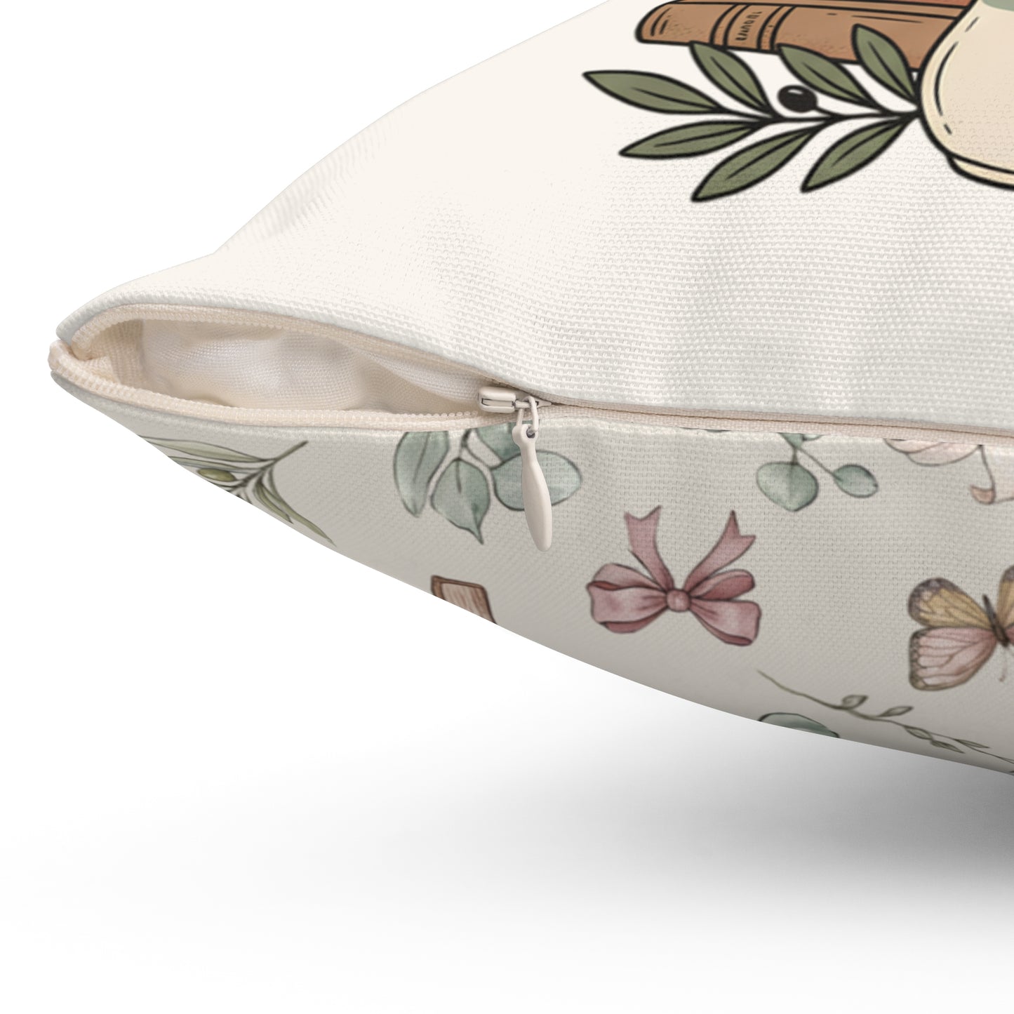 Christian Floral Lantern Pillow — Faith Cross Decorative Throw Pillow