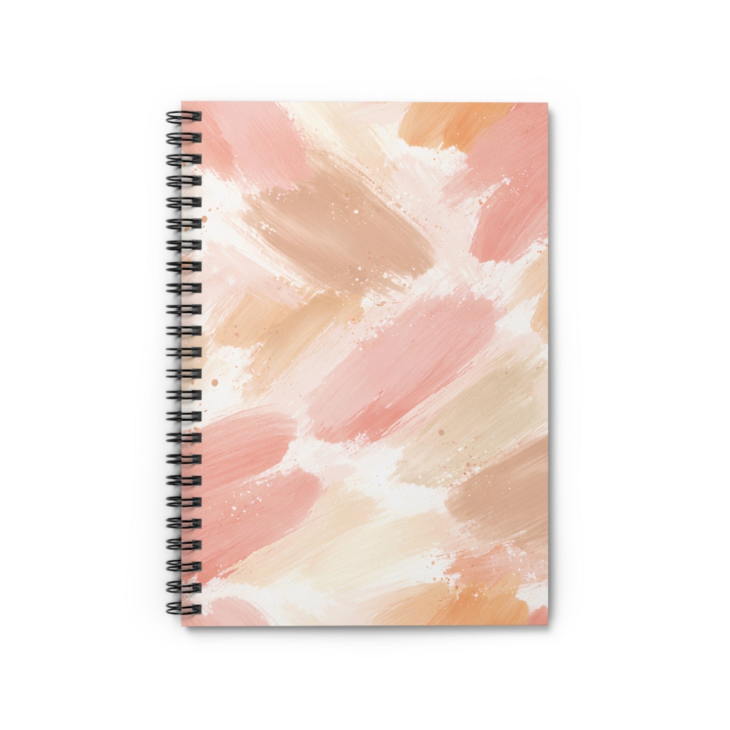 Spiral Notebook — Peach Brushstroke Ruled Journal