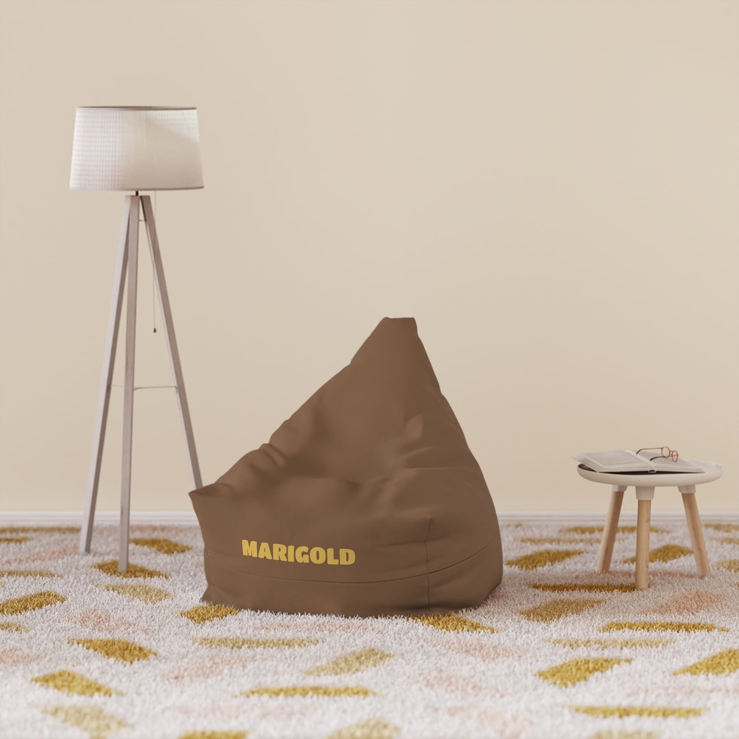 Marigold Brown Bean Bag Cover – Cozy Accent Chair Slipcover