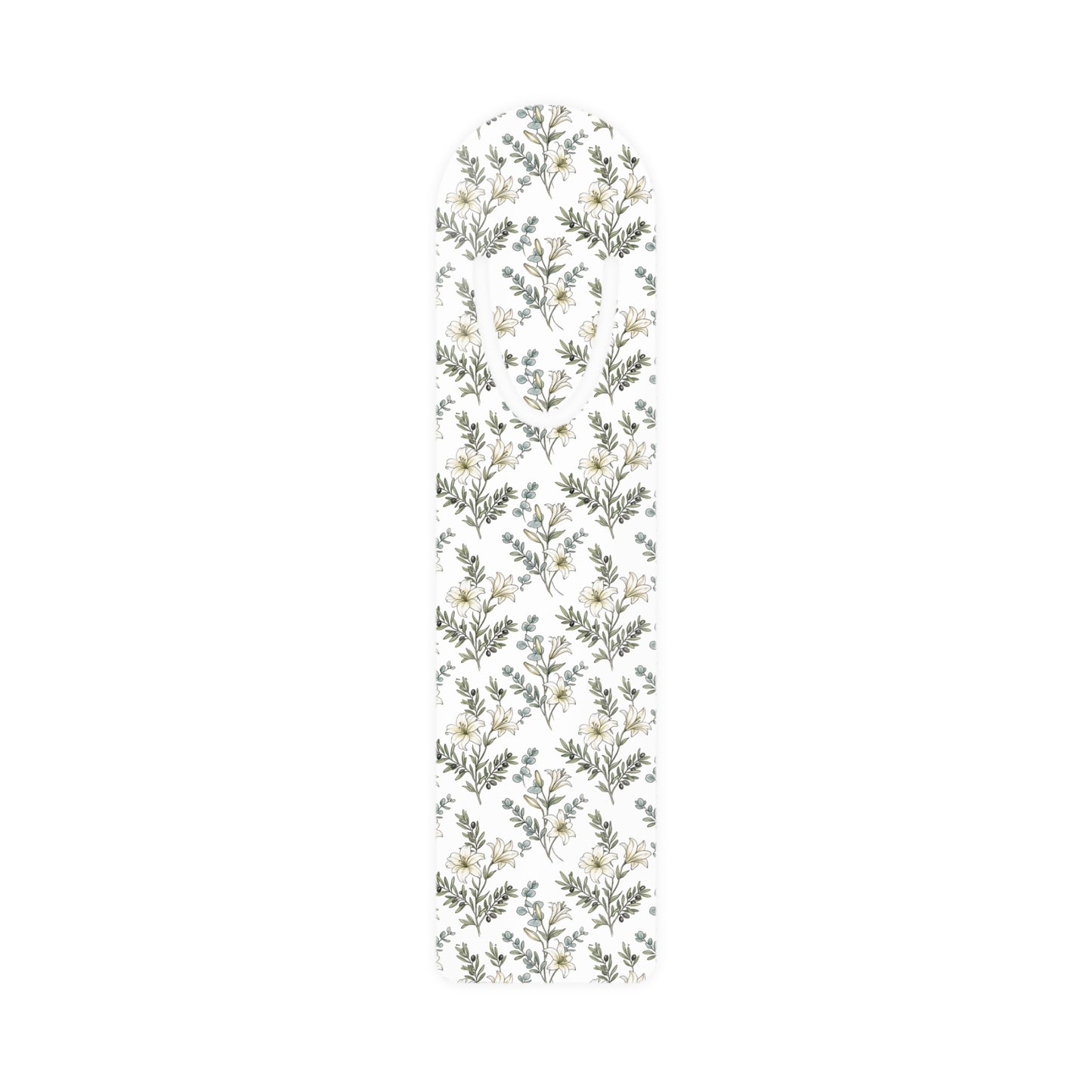 Floral Botanical Metal Bookmark — Elegant Greenery Reading Accessory