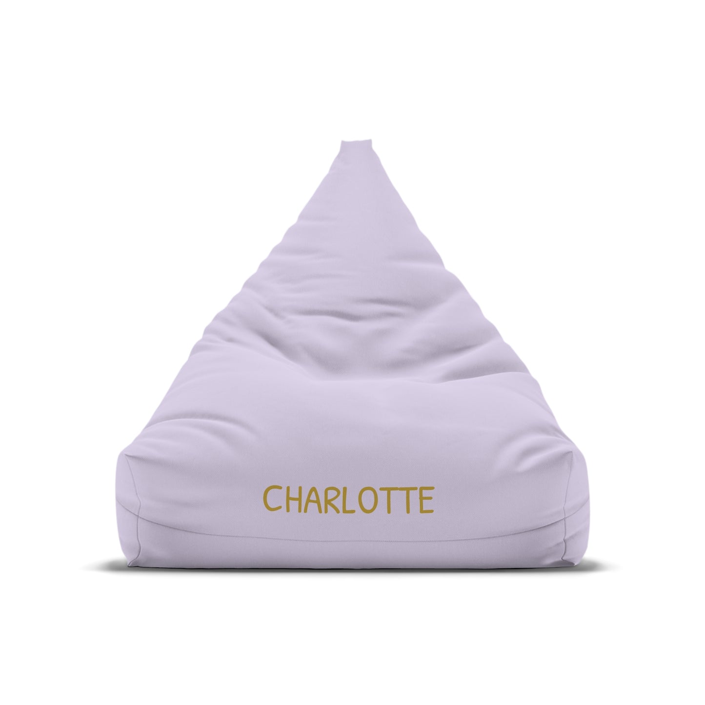 Personalized Lilac Bean Bag Cover — Custom Name "CHARLOTTE"
