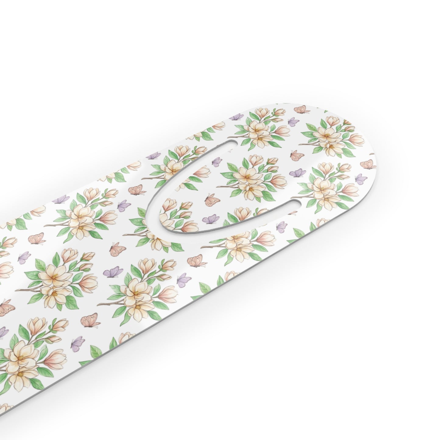Floral Succulent Metal Bookmark — Pastel Green Botanical Page Marker