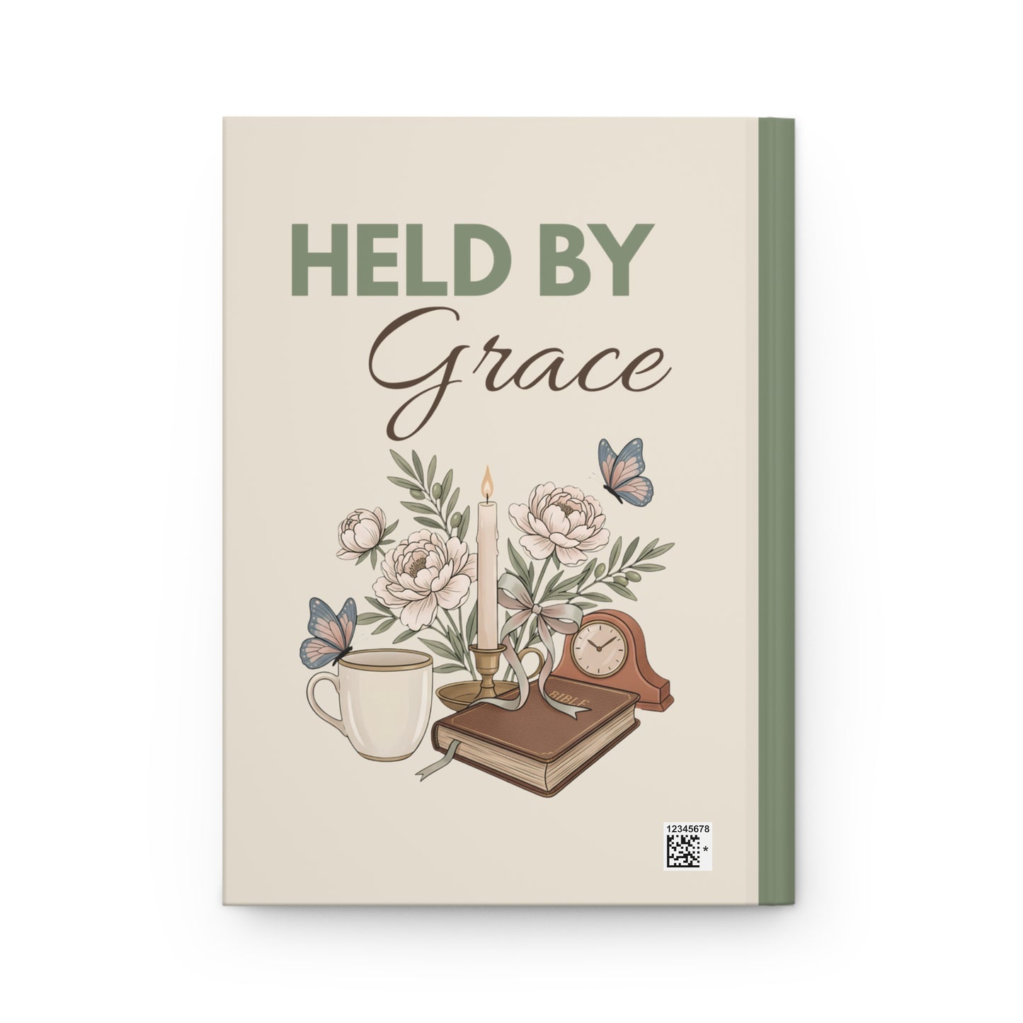 Held by Grace Hardcover Journal — Floral Inspirational Notebook for Prayer, Reflection & Gratitude