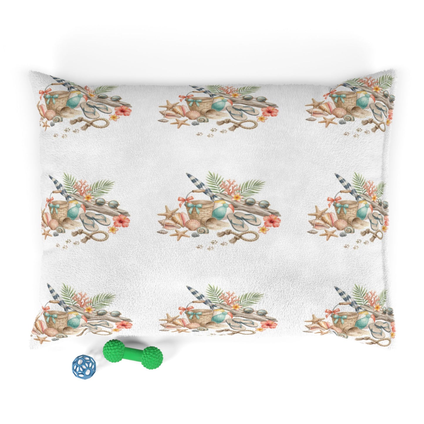 Coastal Seashell Pet Bed – Beachy Aromatic Shell Pattern Cushion for Dogs