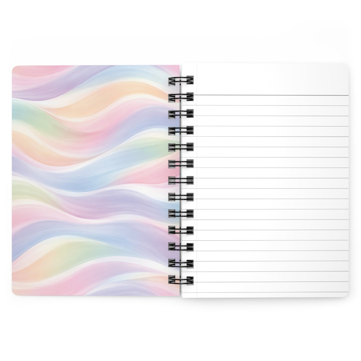 Pastel Wave Spiral Notebook — Rainbow Soft-Blend Spiral Bound Journal