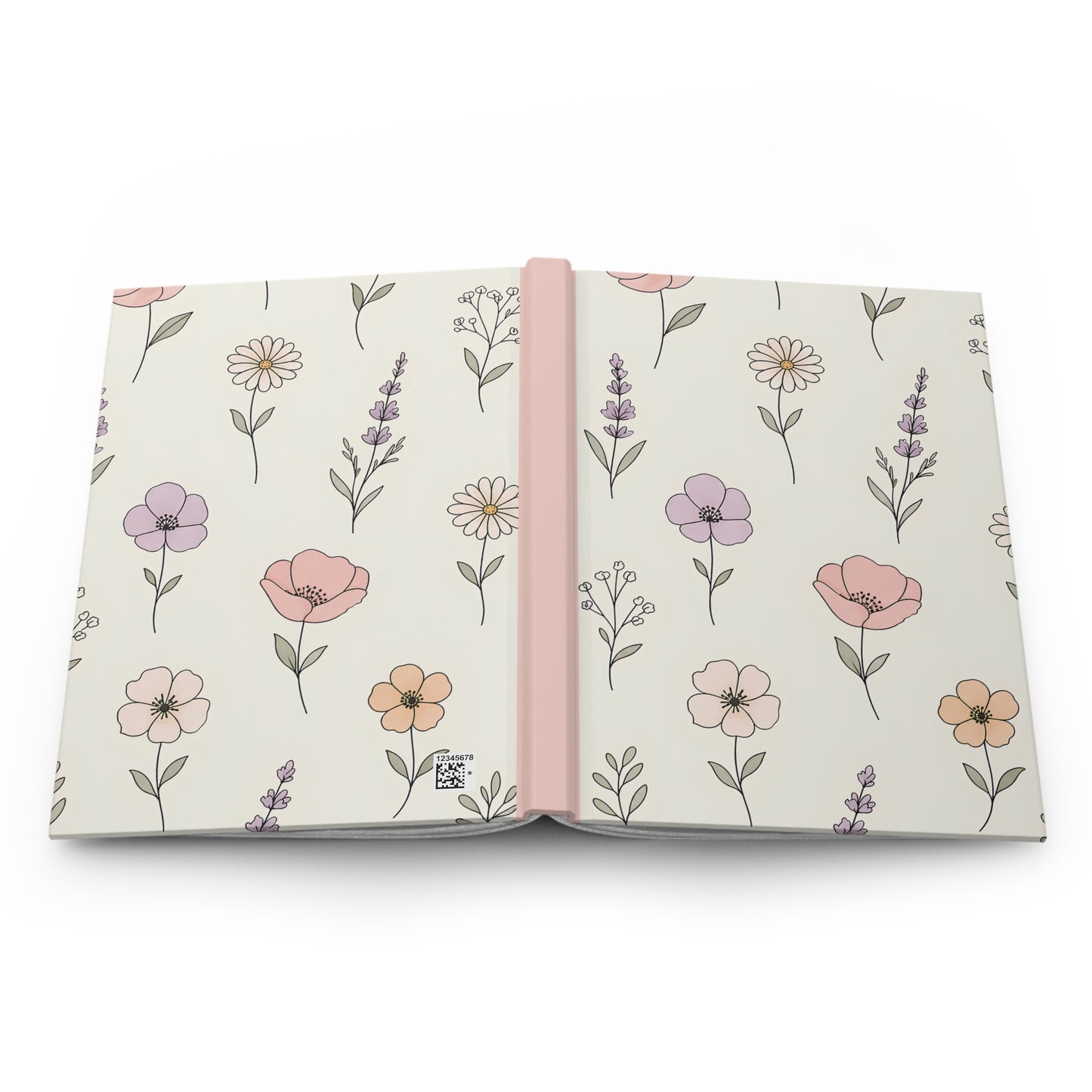 Floral Meadow Hardcover Journal — Pastel Wildflower Notebook for Notes & Gratitude