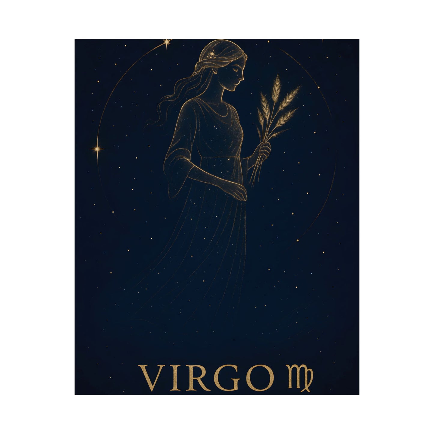 Virgo Zodiac Constellation Matte Poster – Celestial Maiden Astrology Wall Art Print (Multiple Sizes)