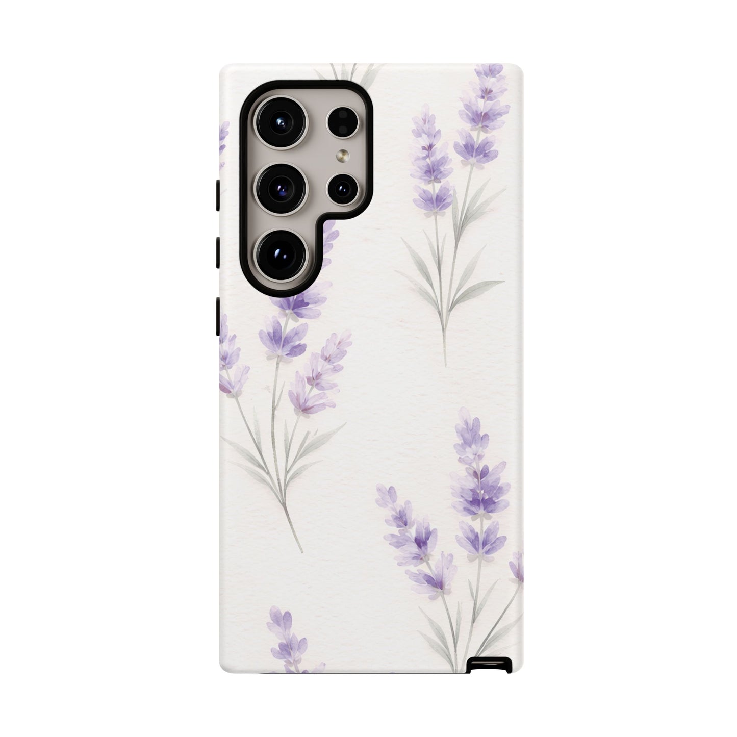 Lavender Floral Phone Case — Protective Tough Case with Purple Botanical Print