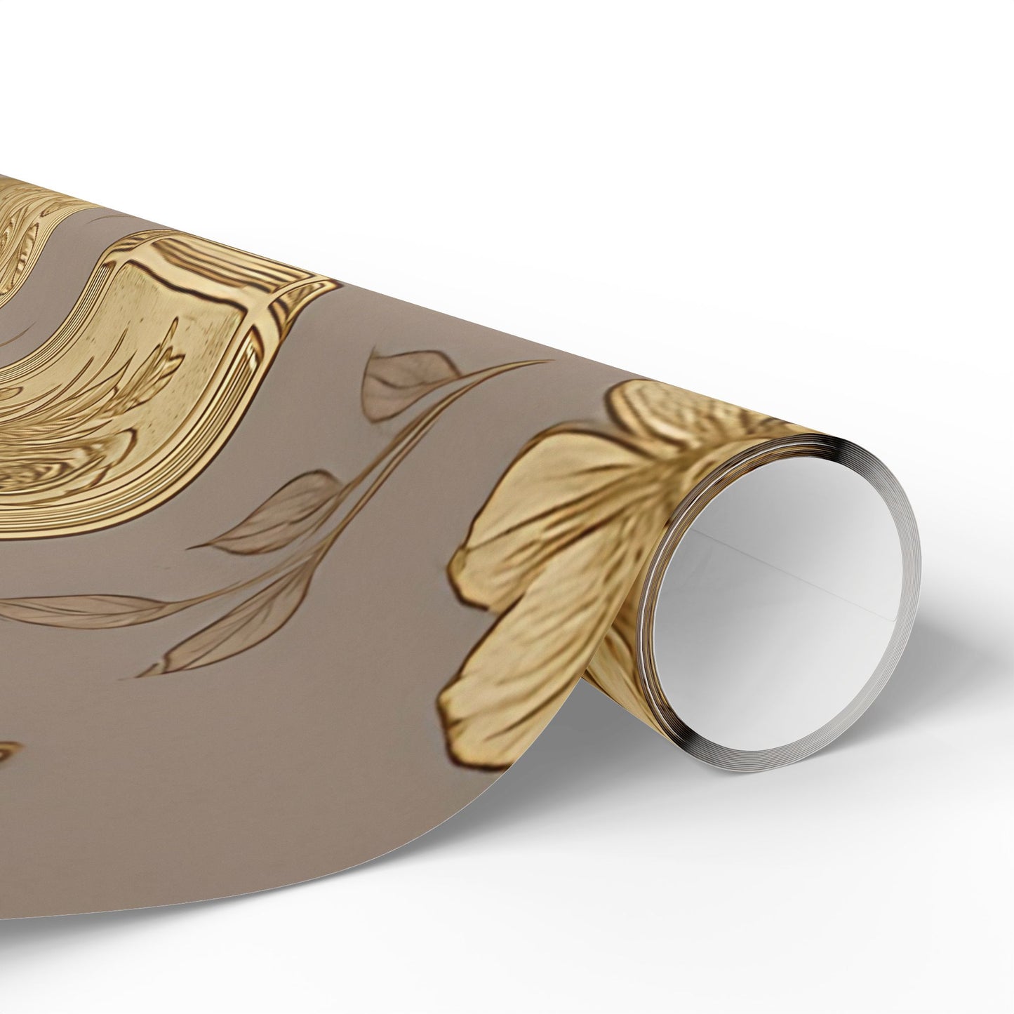 Vintage Perfume Bottle Wrapping Paper – Elegant Gold Floral Gift Wrap in Glossy or Matte