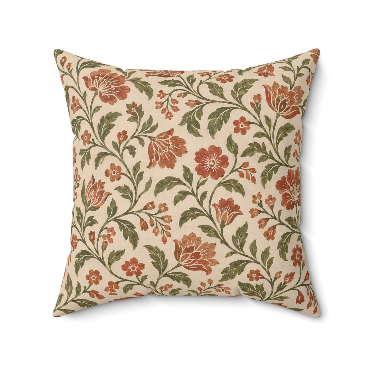Vintage Floral Throw Pillow