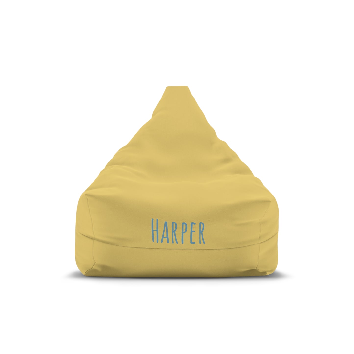 Personalized Yellow Bean Bag Cover – Custom Name Harper Kids Lounger