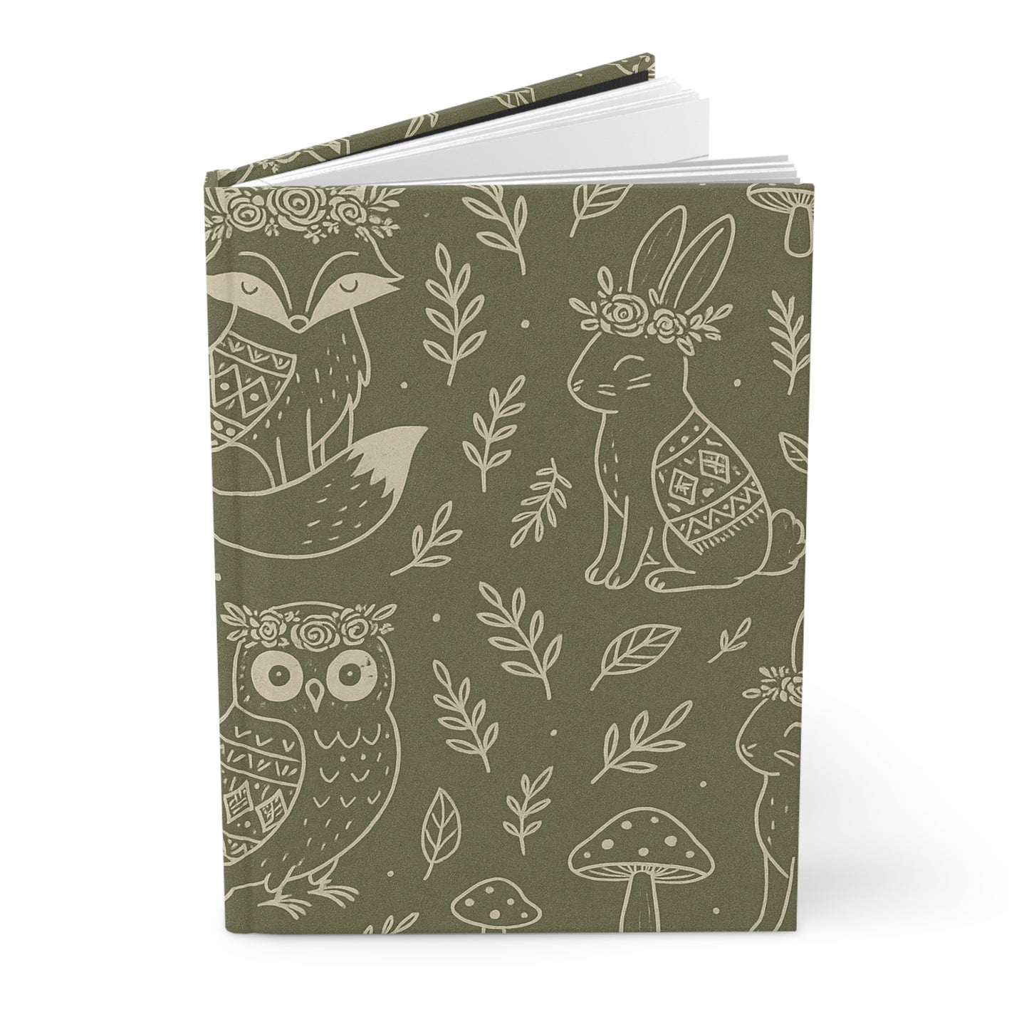 Whimsical Forest Friends Hardcover Journal – Matte Finish, Lined Pages