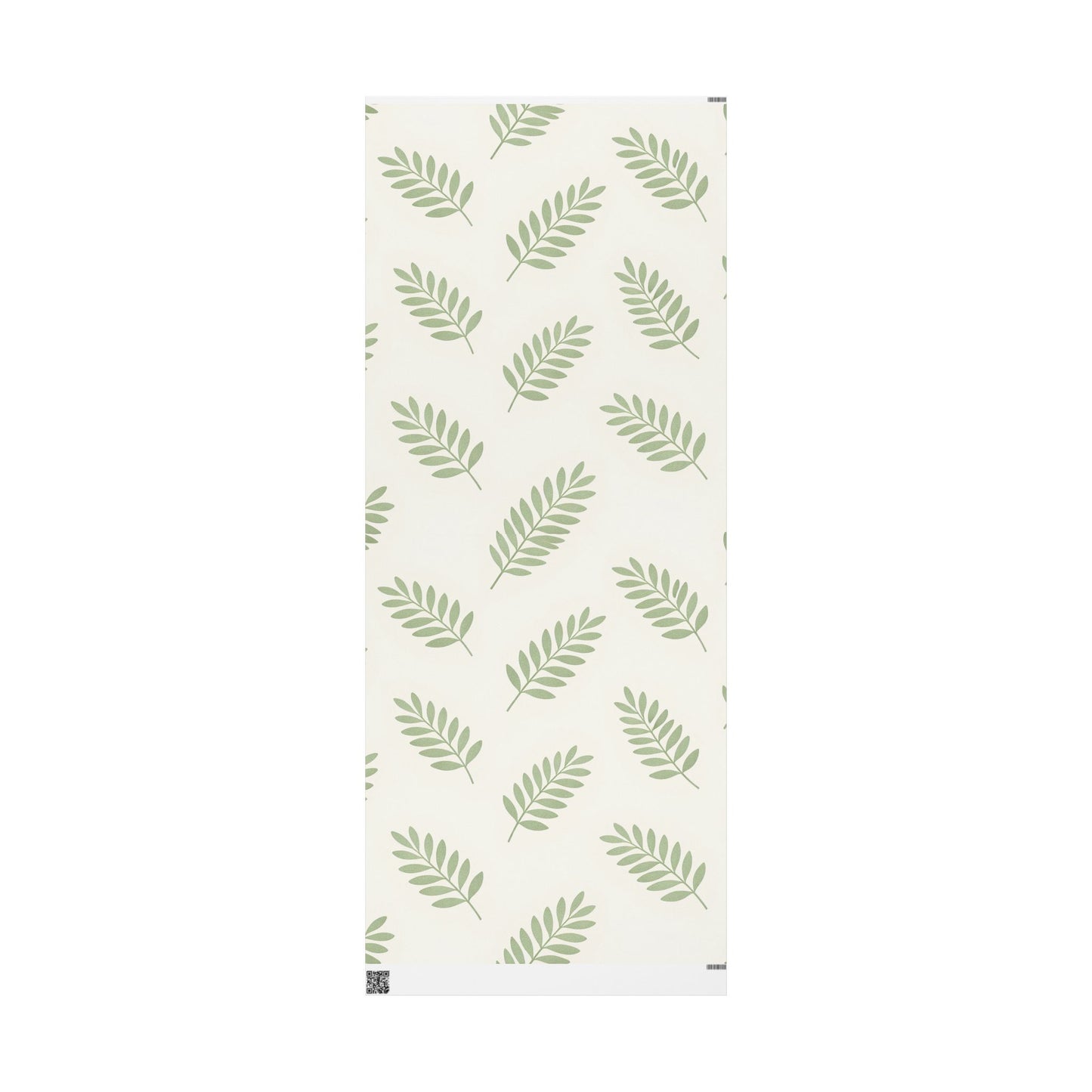 Botanical Leaf Pattern Wrapping Paper Roll — Green Foliage Gift Wrap