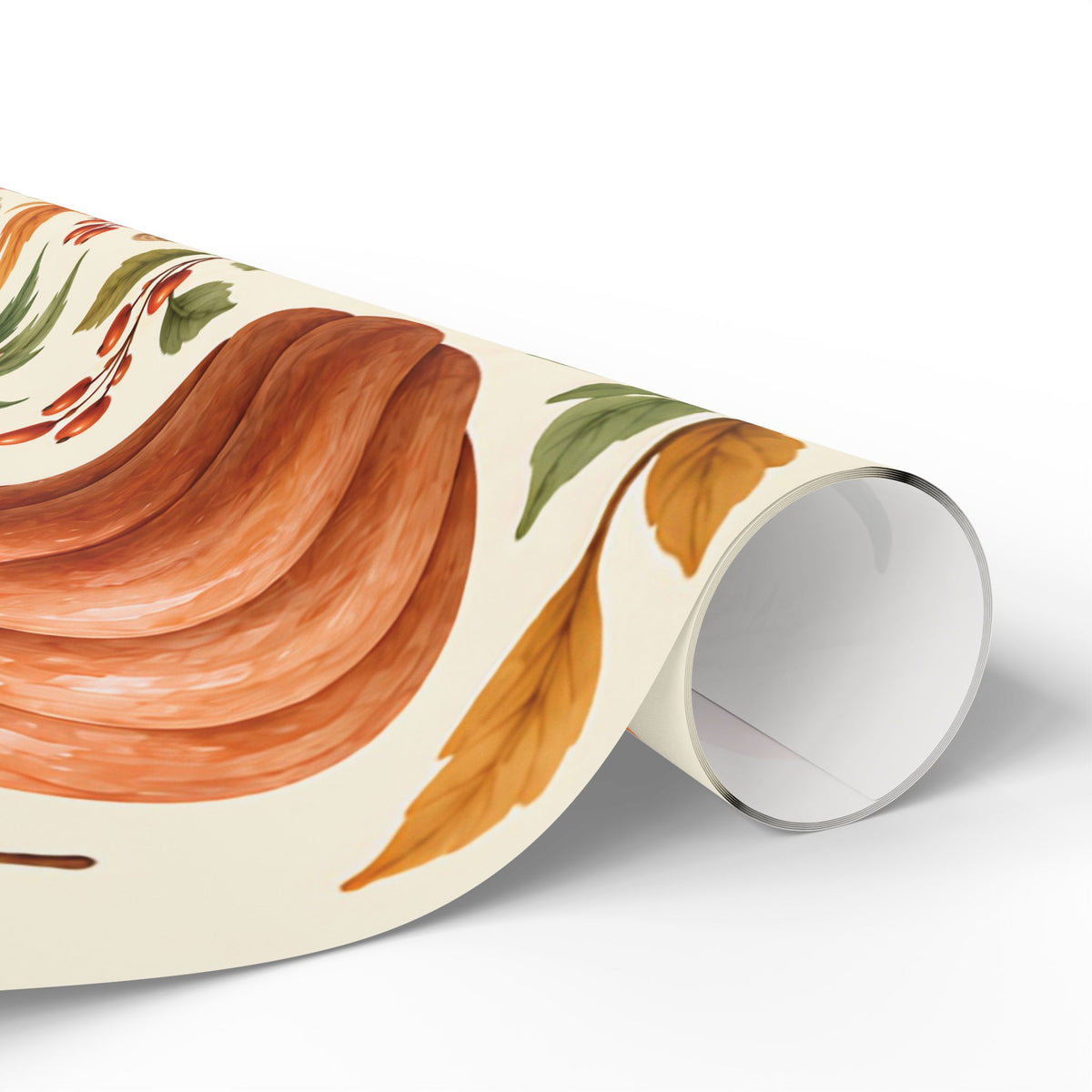 Autumn Pumpkin Wrapping Paper Roll — Fall Harvest Gift Wrap