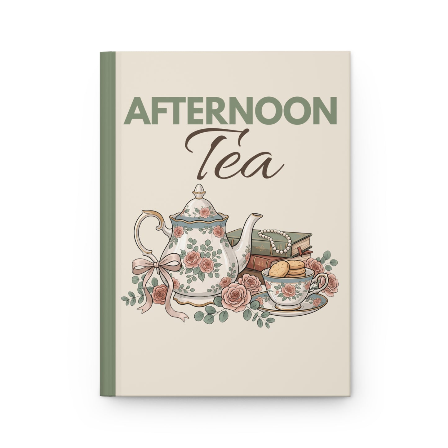 Afternoon Tea Hardcover Journal — Floral Teapot Notebook for Tea Lovers