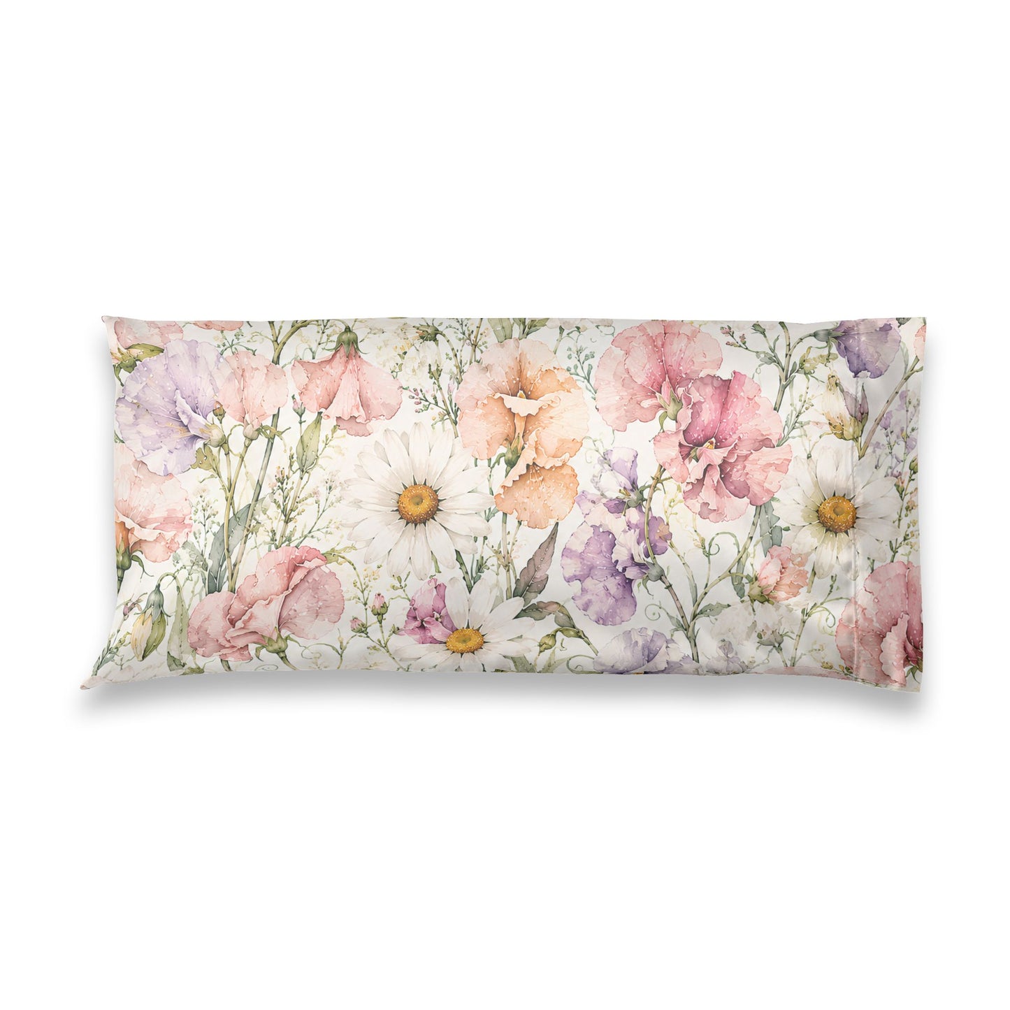 Floral Satin Pillowcase – Watercolor Wildflower Sleep Pillowcase