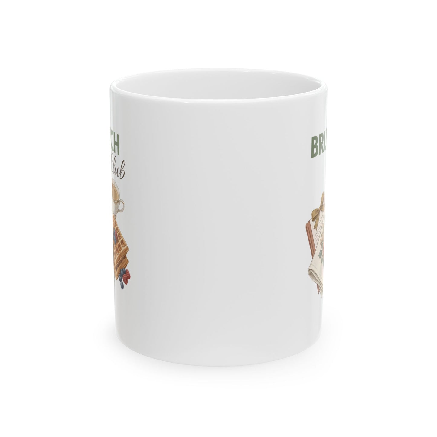 Brunch Club Ceramic Coffee Mug – Brunch Lover Coffee Cup – Waffles & Coffee Mug – Cozy Kitchen Gift – 11oz & 15oz