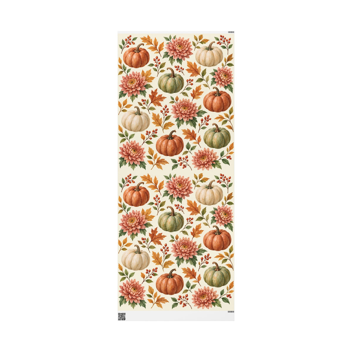 Autumn Pumpkin Wrapping Paper Roll — Fall Harvest Gift Wrap