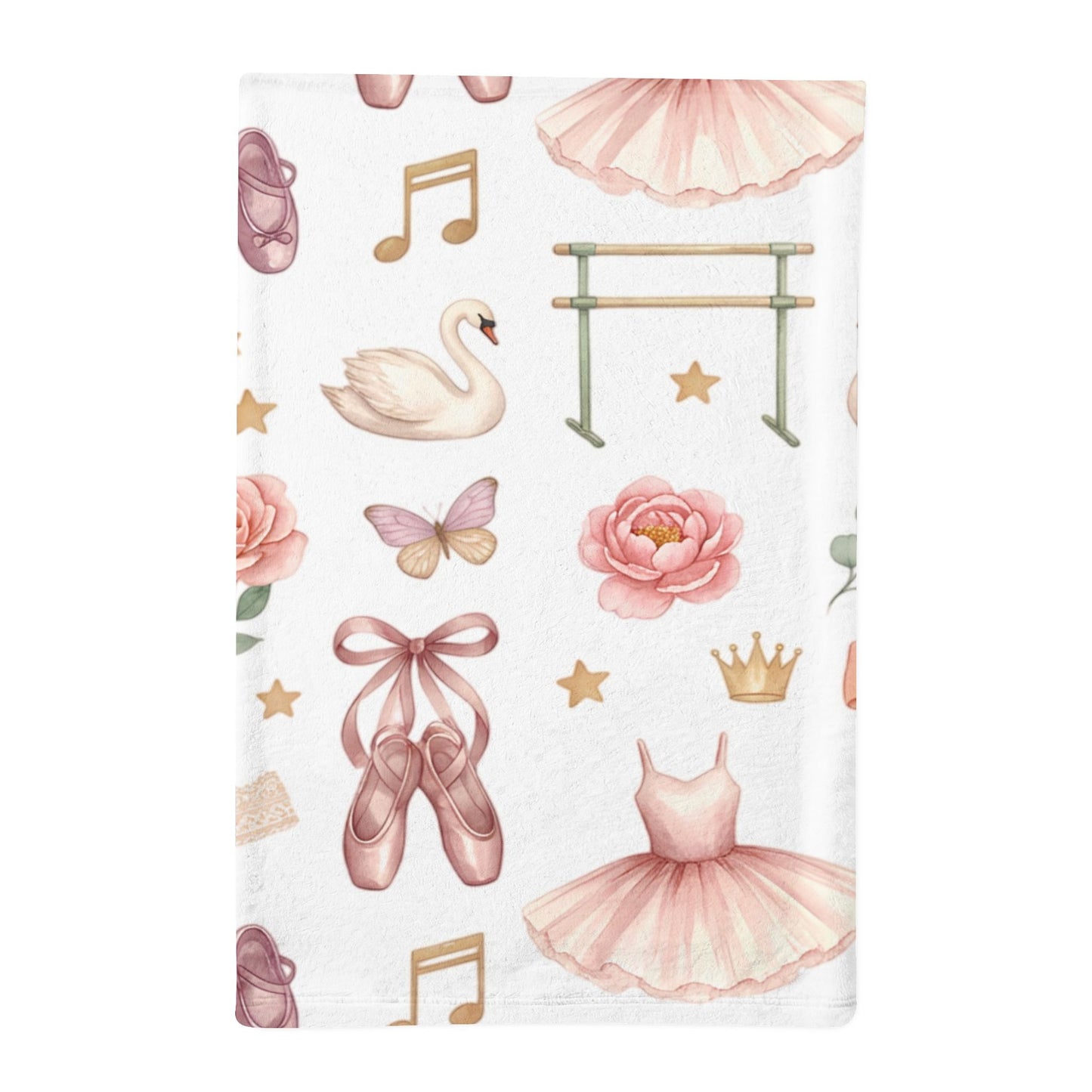 Ballet Dreams Minky Sleeping Bag — Pink Tutu Swan Pattern for Kids