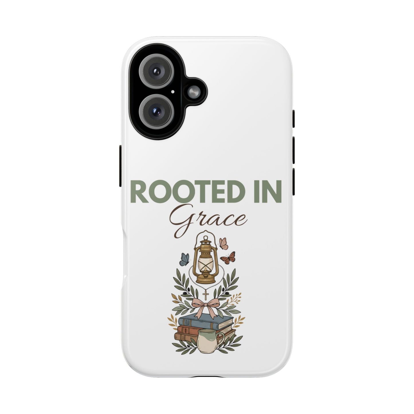 Rooted in Grace Phone Case — Floral Lantern Christian Protective Cover