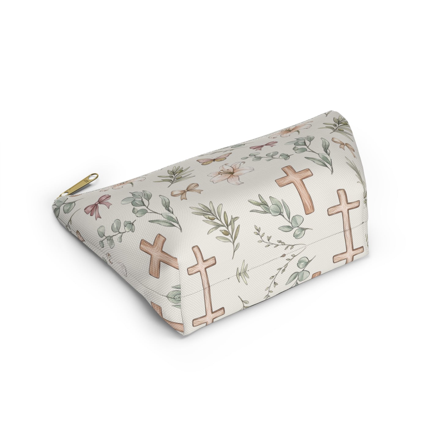 Floral Cross Accessory Pouch — Lily & Bow Makeup Bag