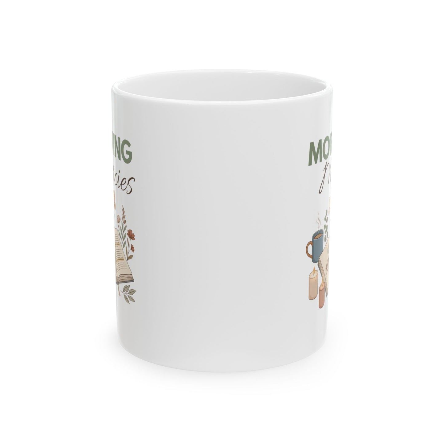Morning Mercies Ceramic Coffee Mug – Christian Bible Study Mug – Inspirational Floral Coffee Cup – Faith Gift for Women – 11oz & 15oz