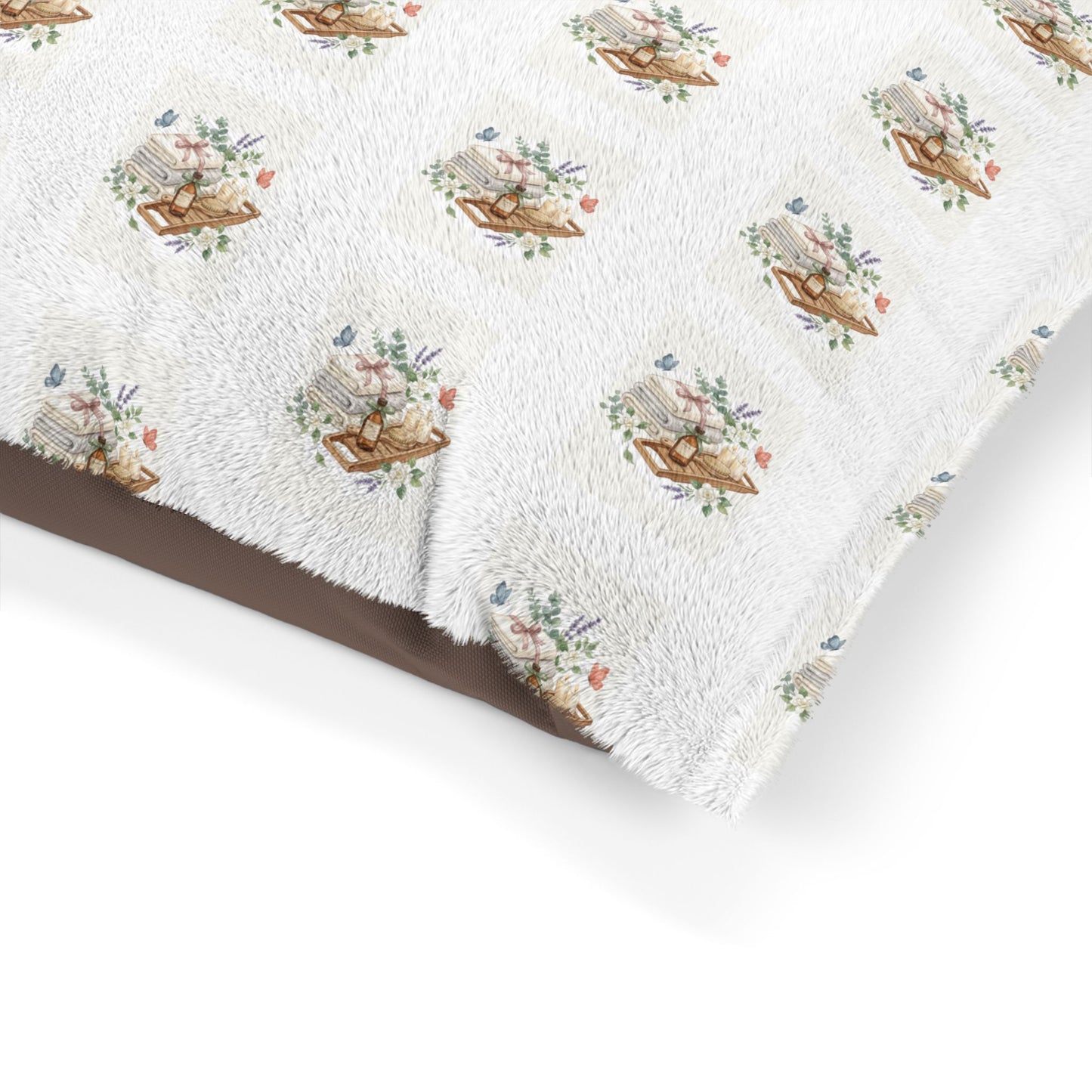 Spa Day Pet Bed – Relaxing Botanical Pet Cushion – Self-Care Inspired Pet Bed