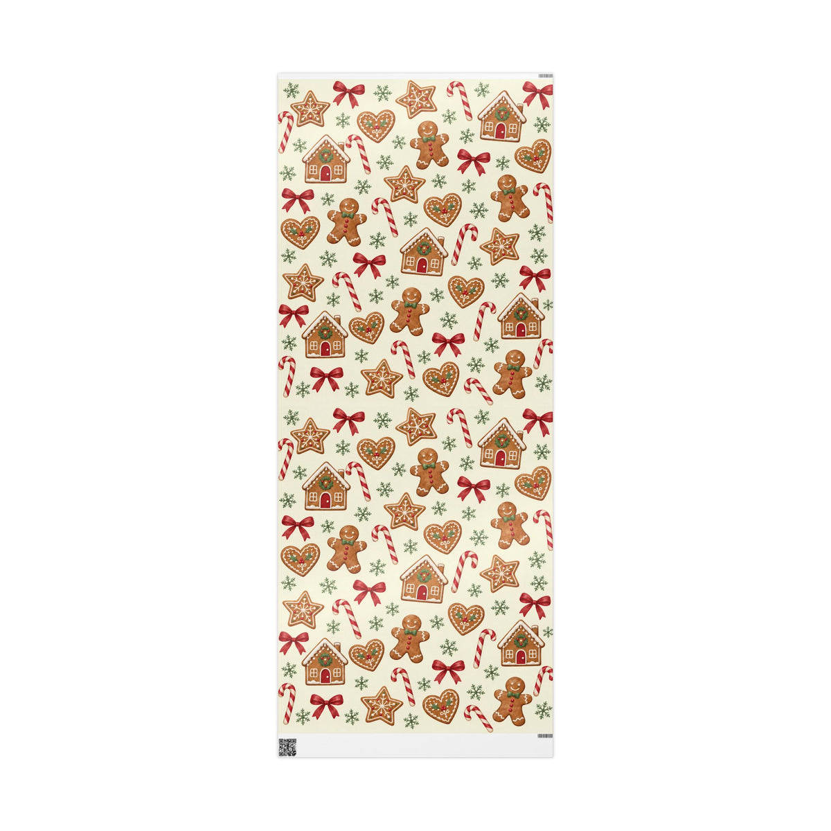Christmas Candy Cane & Gingerbread Wrapping Paper