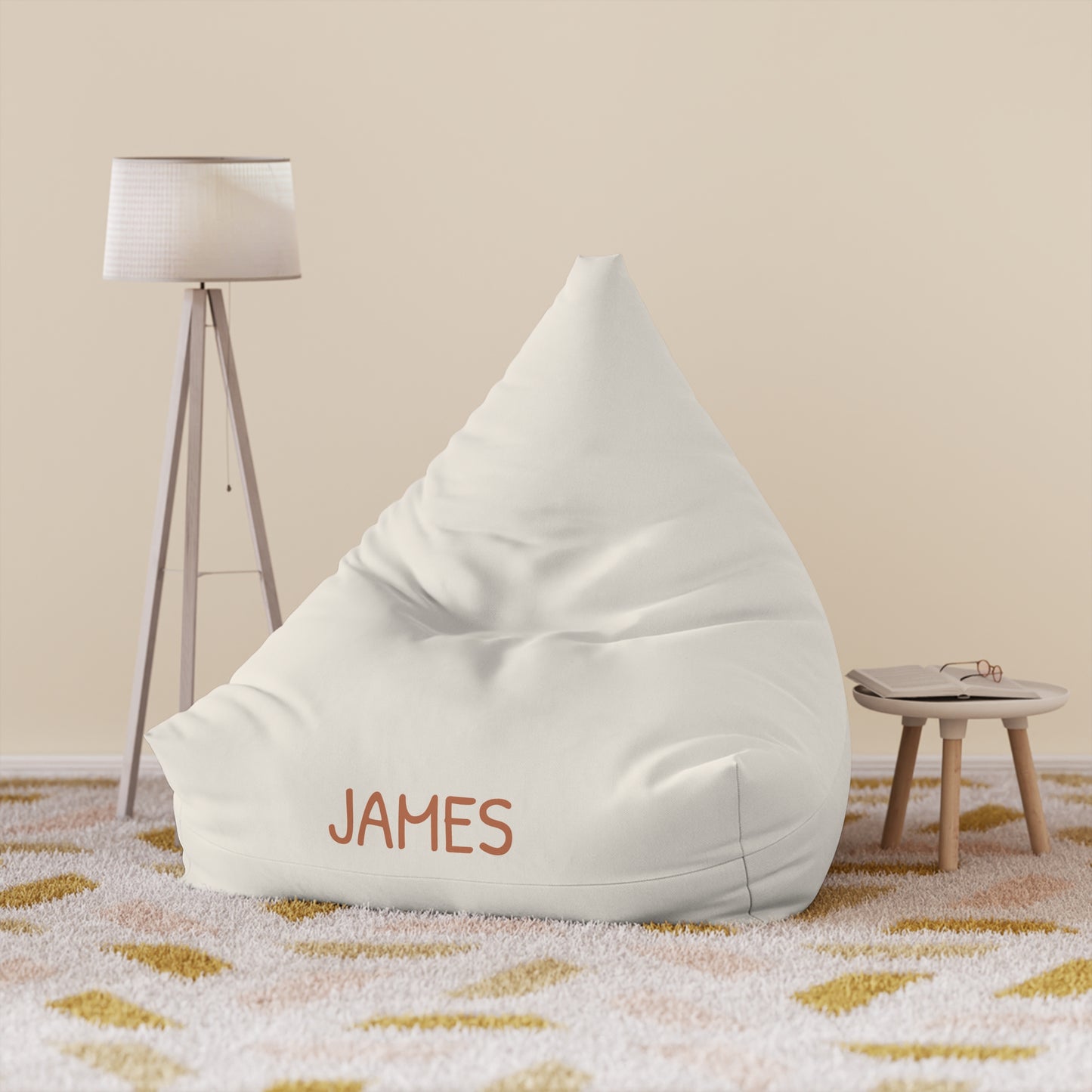 Personalized Bean Bag Chair Cover — Custom Name (e.g., JAMES)