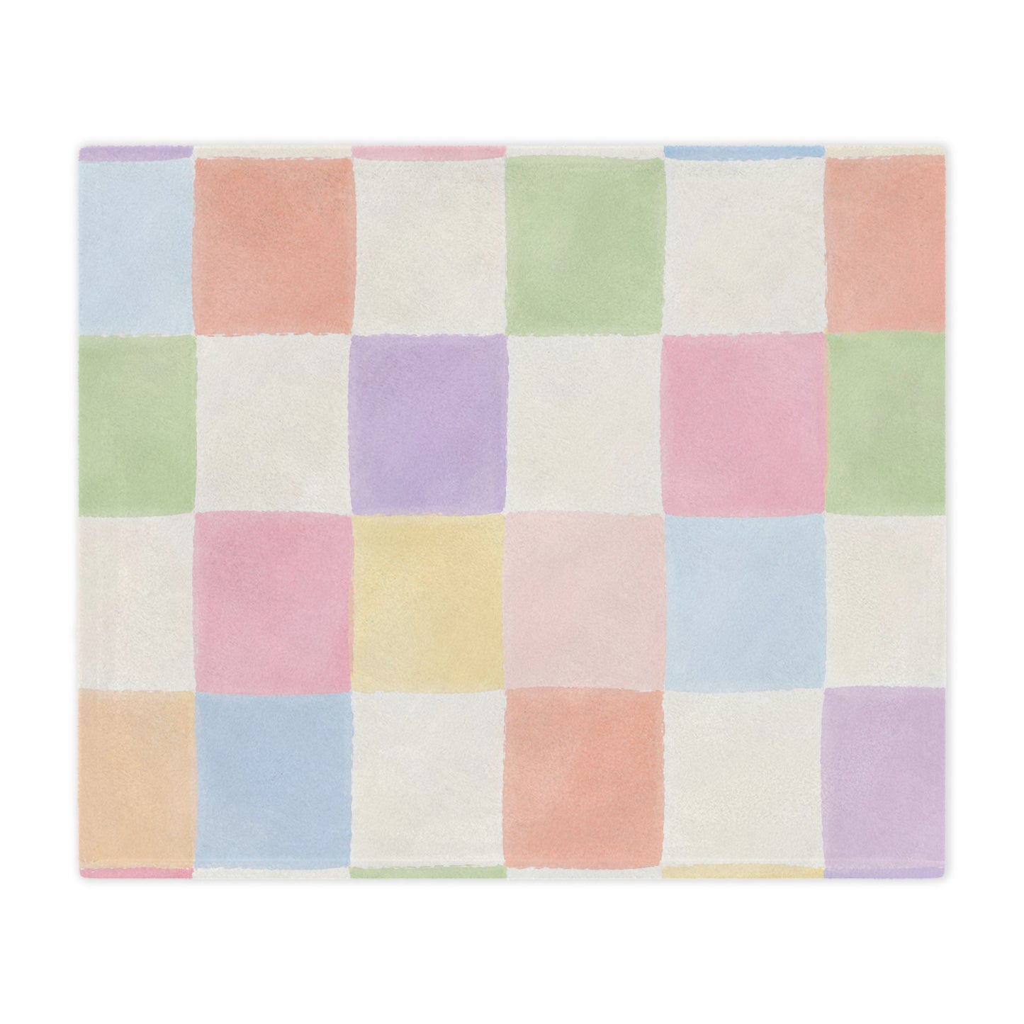 Pastel Checkered Minky Blanket — Soft Plush Throw for Nursery, Kids & Cozy Home