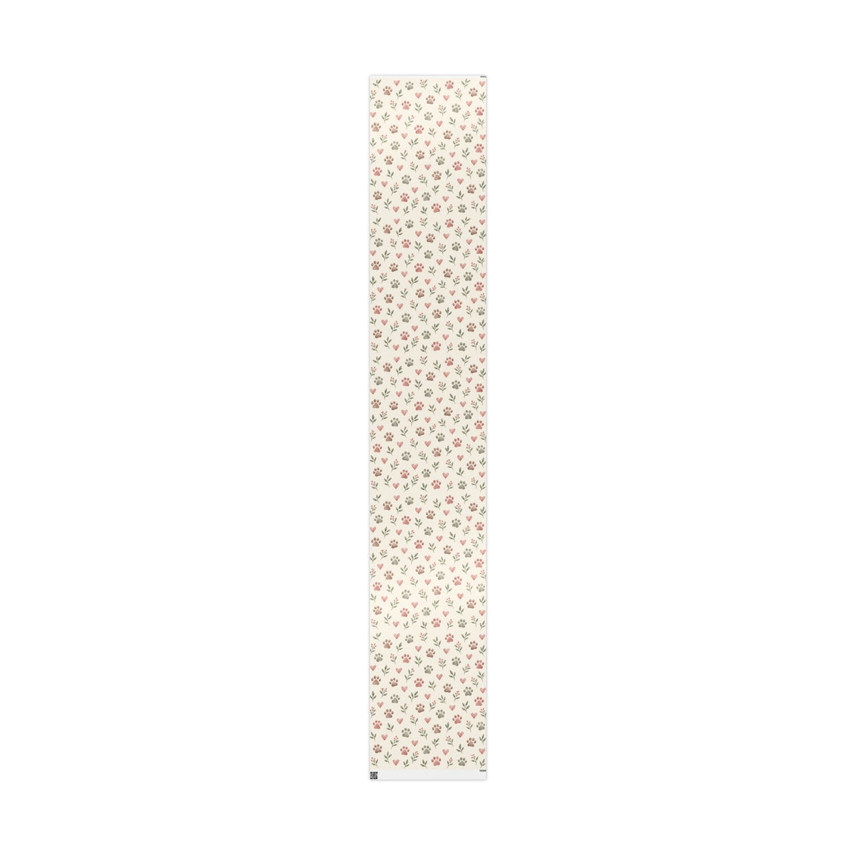 Floral Paw Print Wrapping Paper — Botanical Gift Wrap for Pet Lovers