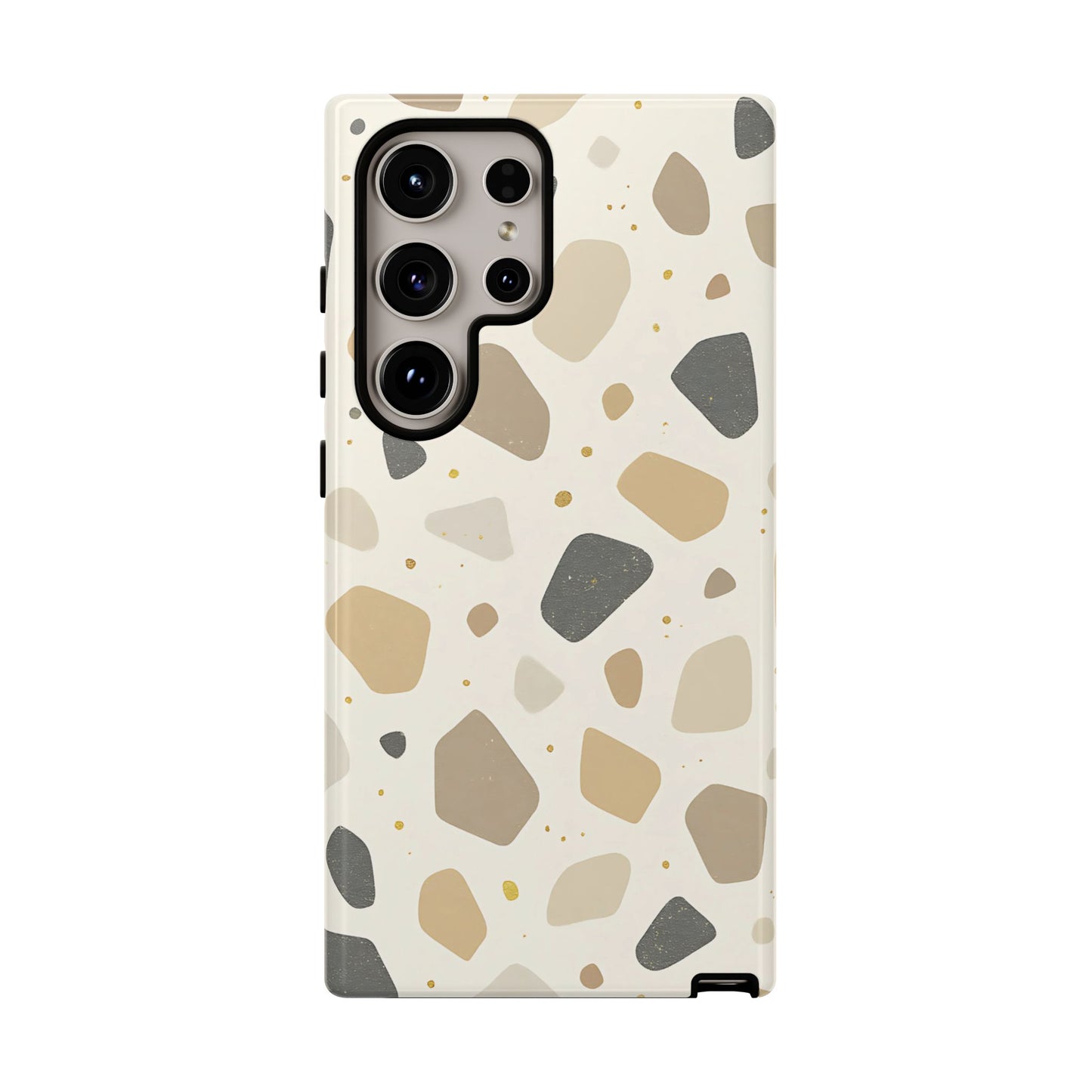 Neutral Terrazzo Pattern iPhone Case – Earthy Stone-Inspired Protective Cover