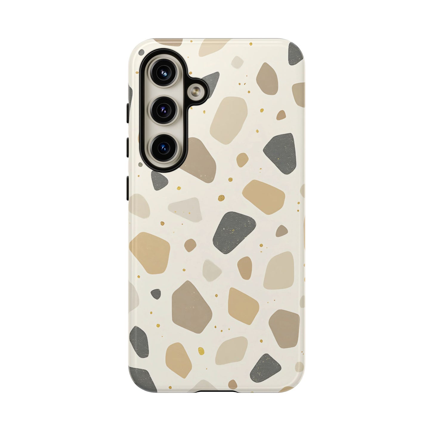 Neutral Terrazzo Pattern iPhone Case – Earthy Stone-Inspired Protective Cover