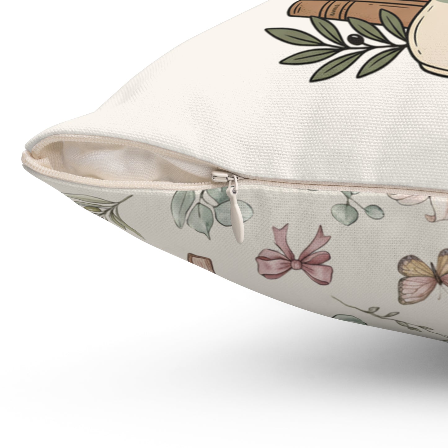 Christian Floral Lantern Pillow — Faith Cross Decorative Throw Pillow