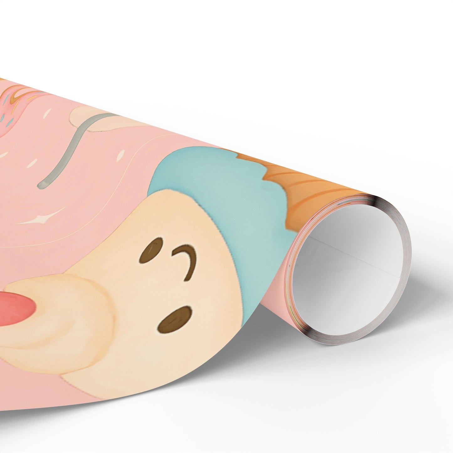 Sweet Treats Kawaii Wrapping Paper – Donuts, Boba, Cupcakes & Candy on Pink