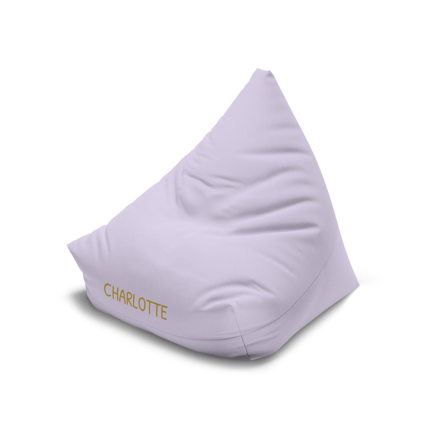Personalized Lilac Bean Bag Cover — Custom Name "CHARLOTTE"