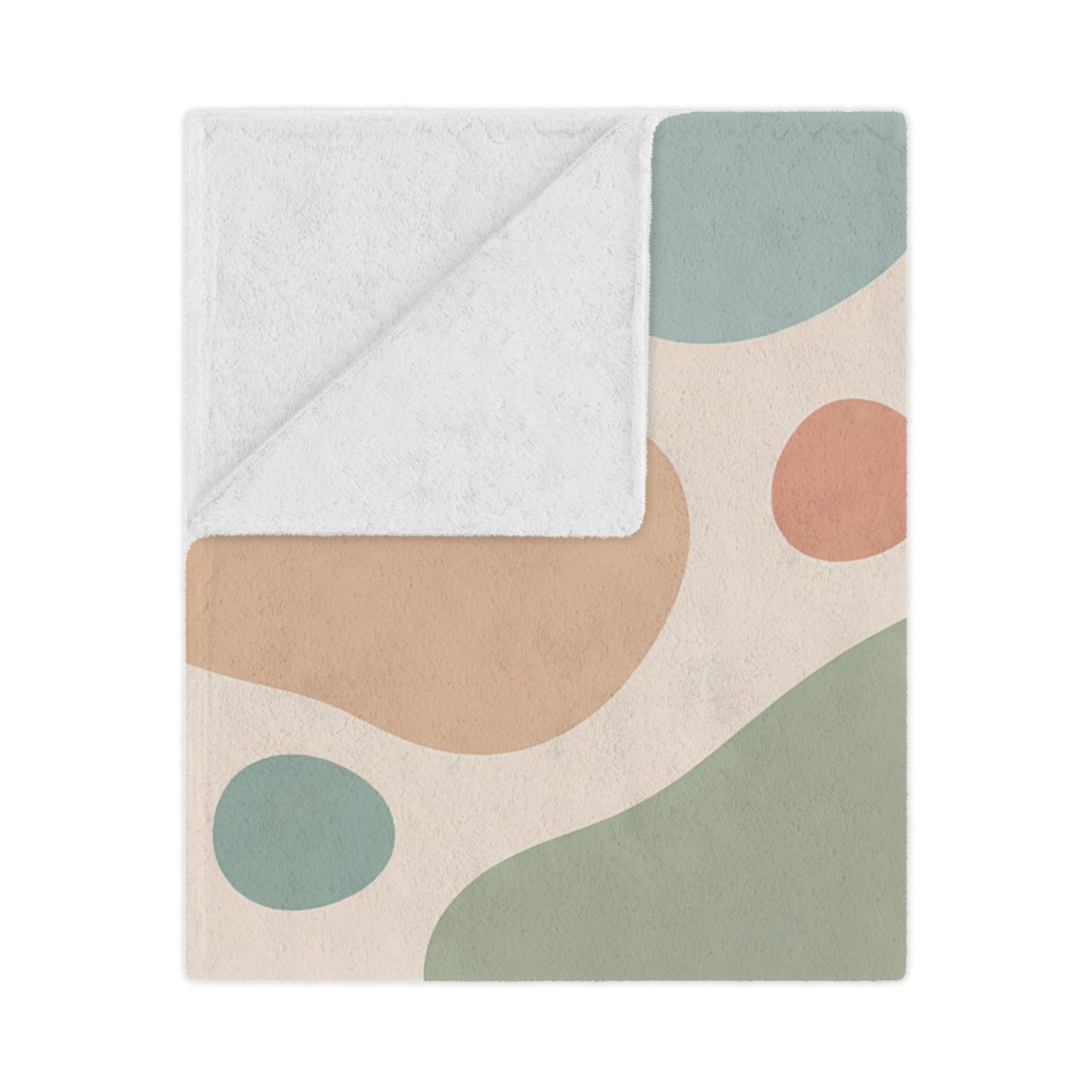 Abstract Pastel Minky Blanket — Organic Blob Pattern Cozy Throw