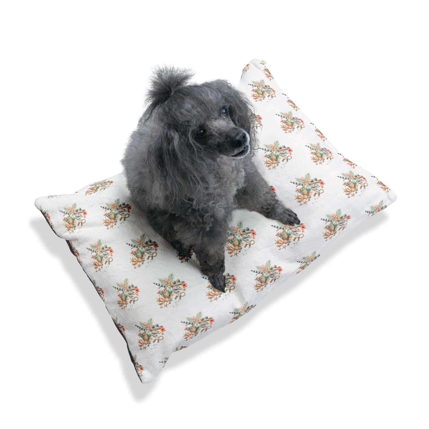 Coastal Seashell Pet Bed – Beachy Aromatic Shell Pattern Cushion for Dogs