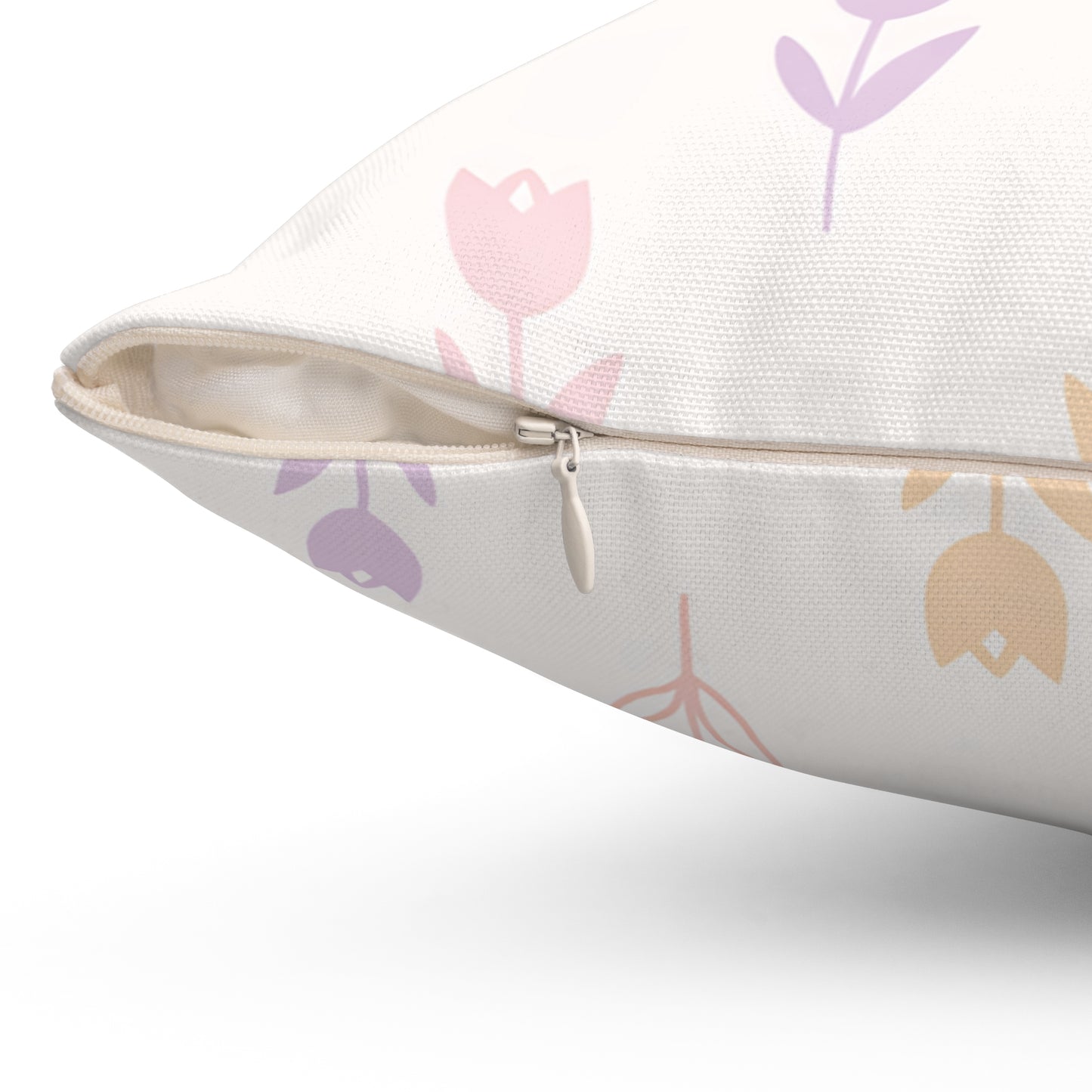 Pastel Tulip Throw Pillow - Floral Decorative Square Pillow