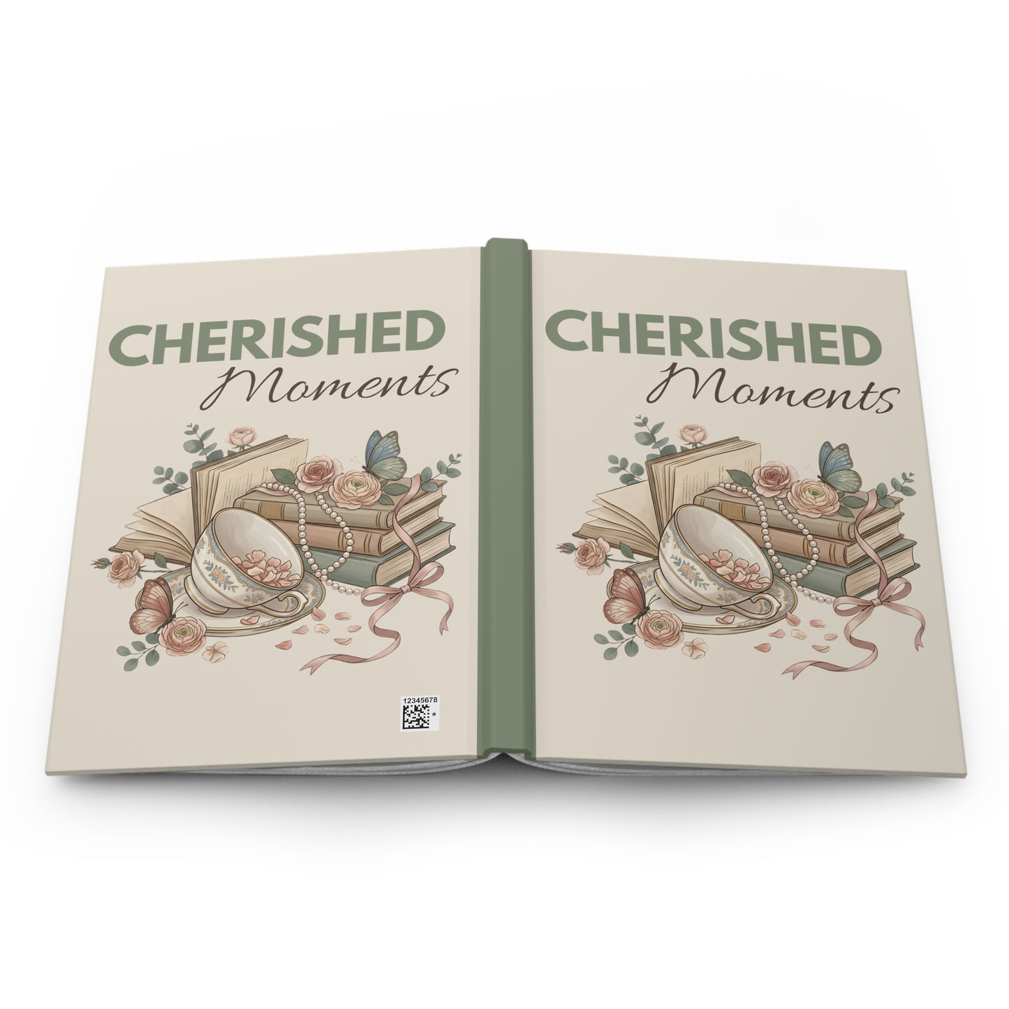 Cherished Moments Hardcover Journal — Vintage Floral Keepsake Notebook