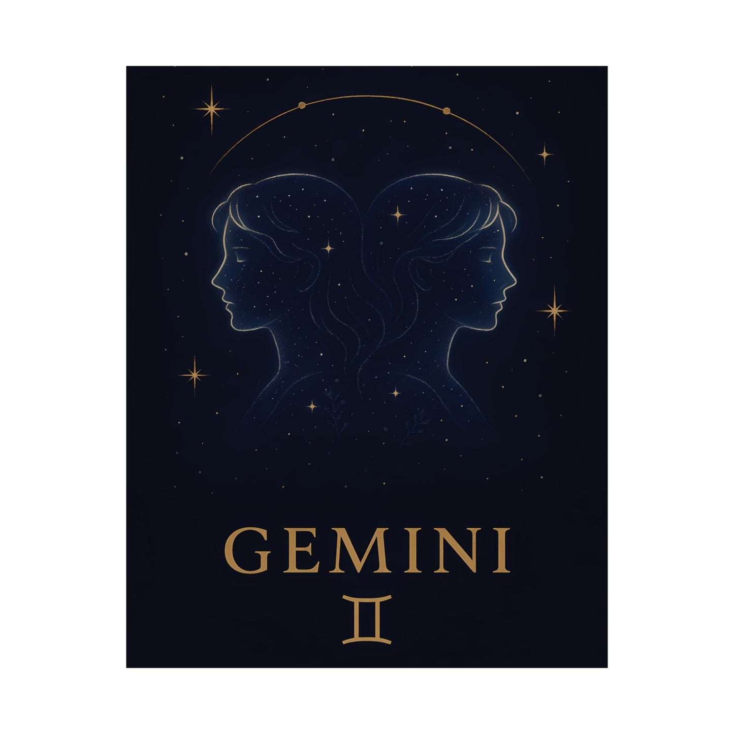 Gemini Zodiac Constellation Matte Poster – Celestial Astrology Wall Art Print (Multiple Sizes)