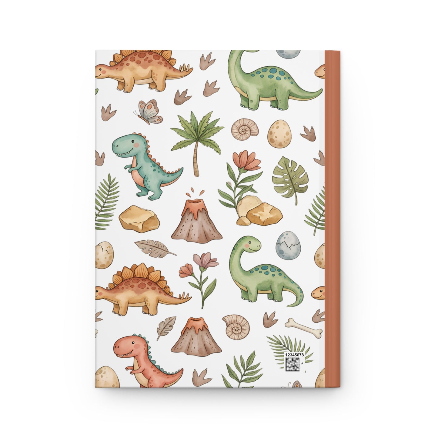 Dinosaur Pattern Hardcover Journal — Cute Baby Dino Notebook for Kids, Preschoolers & Dino Lovers