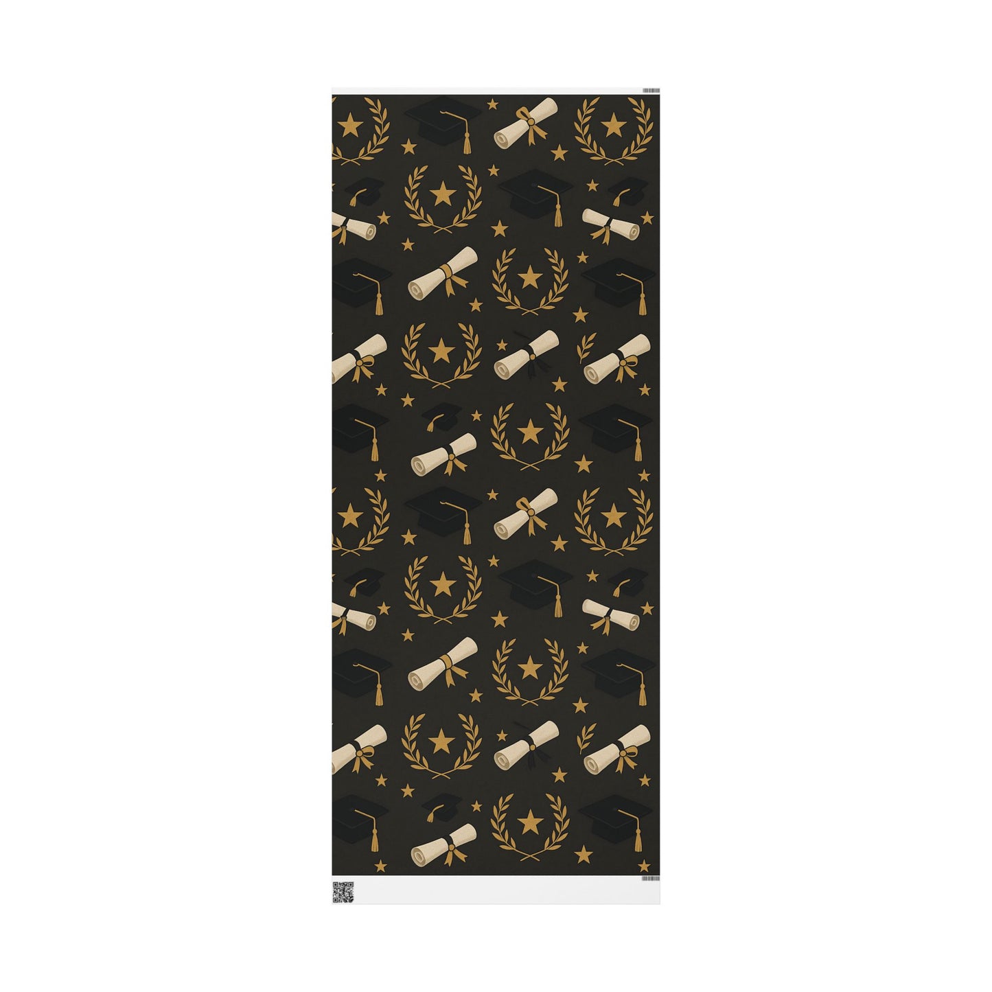 Graduation Celebration Wrapping Paper – Diplomas, Caps & Gold Laurel Accents