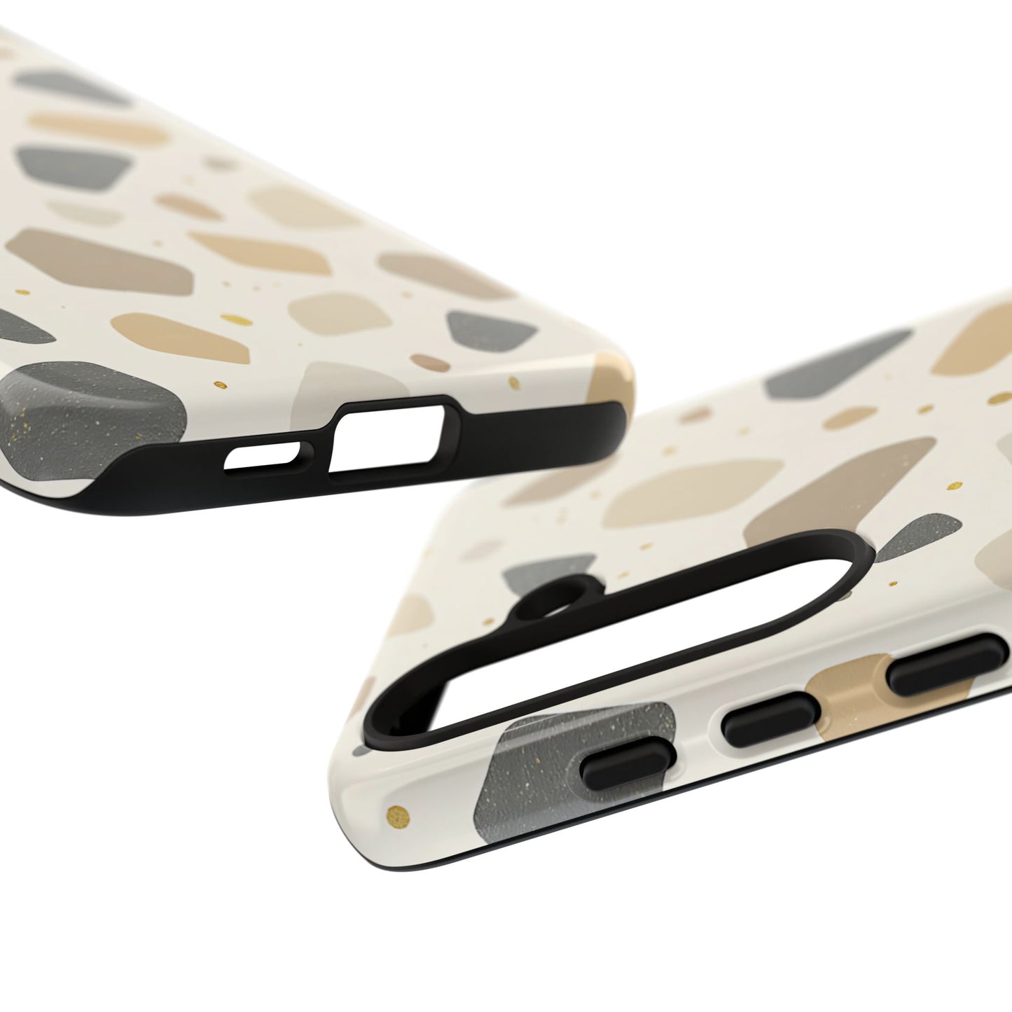 Neutral Terrazzo Pattern iPhone Case – Earthy Stone-Inspired Protective Cover